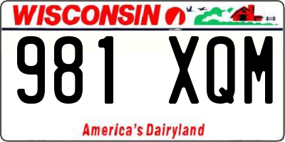 WI license plate 981XQM