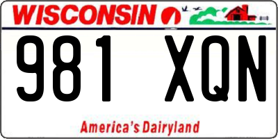 WI license plate 981XQN
