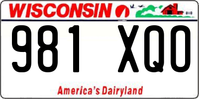 WI license plate 981XQO