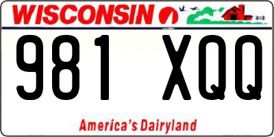 WI license plate 981XQQ