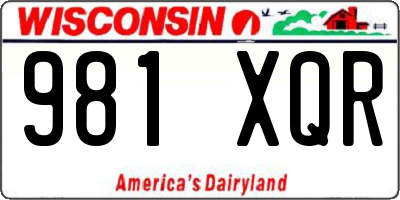 WI license plate 981XQR