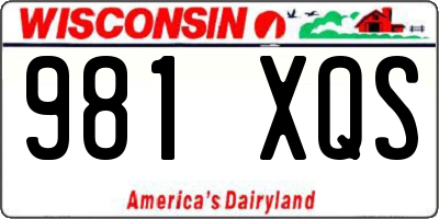 WI license plate 981XQS
