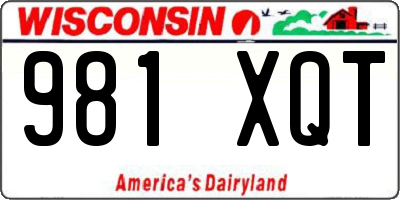 WI license plate 981XQT