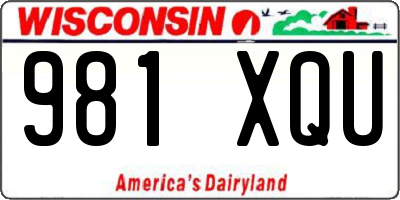 WI license plate 981XQU