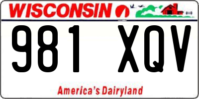 WI license plate 981XQV