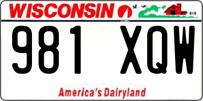 WI license plate 981XQW