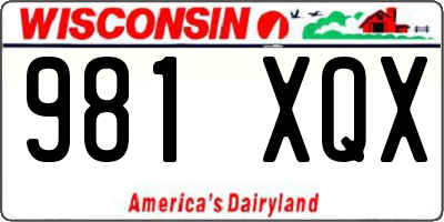 WI license plate 981XQX
