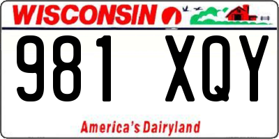 WI license plate 981XQY