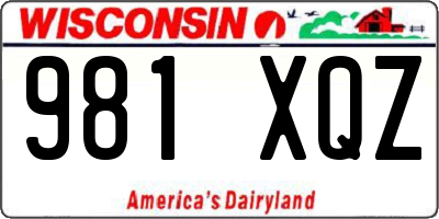 WI license plate 981XQZ
