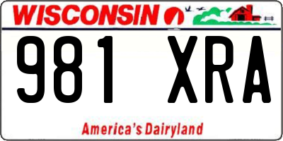 WI license plate 981XRA