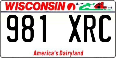 WI license plate 981XRC