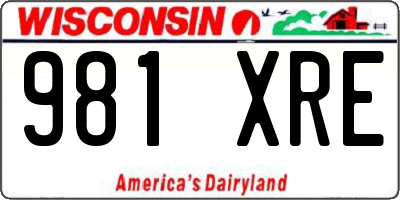 WI license plate 981XRE