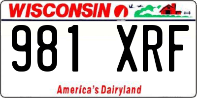 WI license plate 981XRF
