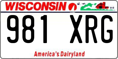 WI license plate 981XRG