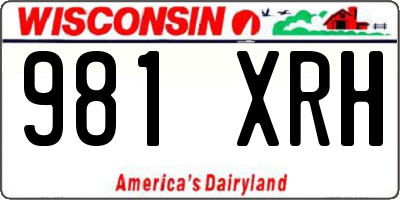 WI license plate 981XRH