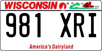WI license plate 981XRI
