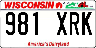 WI license plate 981XRK