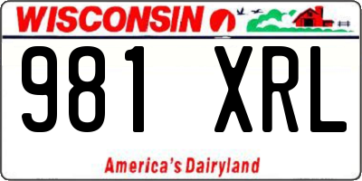 WI license plate 981XRL