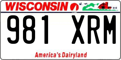 WI license plate 981XRM
