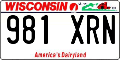 WI license plate 981XRN