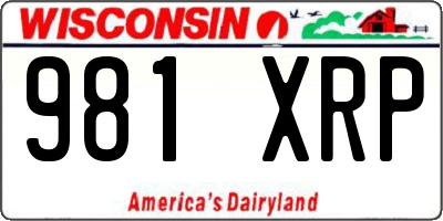 WI license plate 981XRP