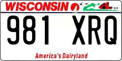 WI license plate 981XRQ