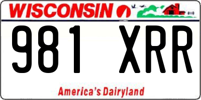WI license plate 981XRR