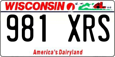 WI license plate 981XRS