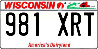 WI license plate 981XRT