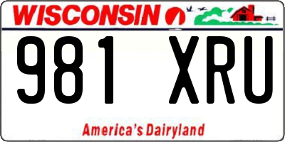 WI license plate 981XRU