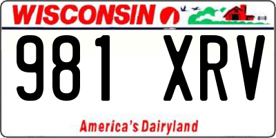 WI license plate 981XRV