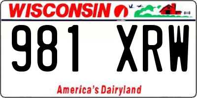 WI license plate 981XRW