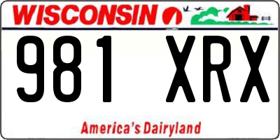 WI license plate 981XRX