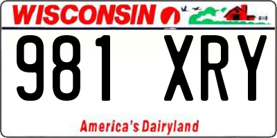 WI license plate 981XRY