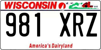 WI license plate 981XRZ