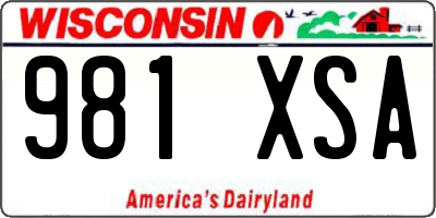WI license plate 981XSA