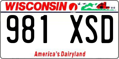 WI license plate 981XSD