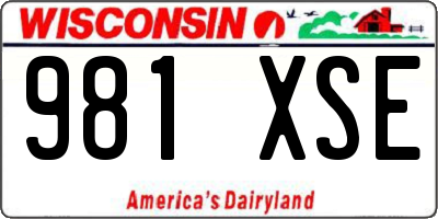 WI license plate 981XSE
