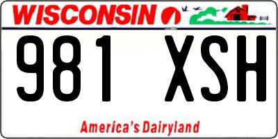 WI license plate 981XSH