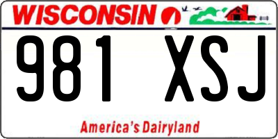 WI license plate 981XSJ