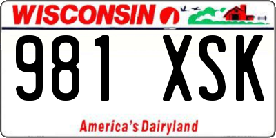 WI license plate 981XSK