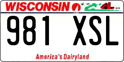 WI license plate 981XSL