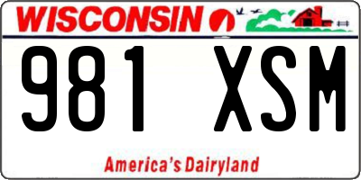 WI license plate 981XSM
