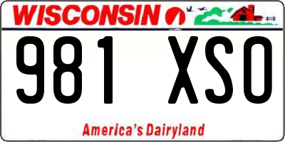 WI license plate 981XSO