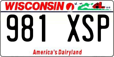 WI license plate 981XSP