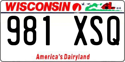 WI license plate 981XSQ