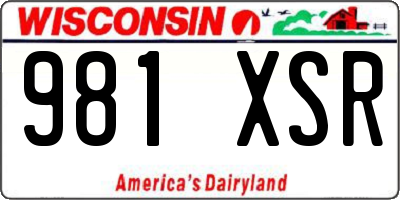 WI license plate 981XSR