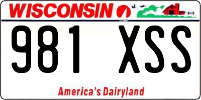WI license plate 981XSS