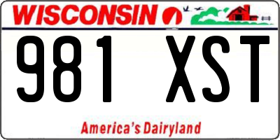 WI license plate 981XST