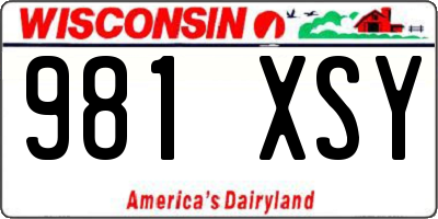 WI license plate 981XSY